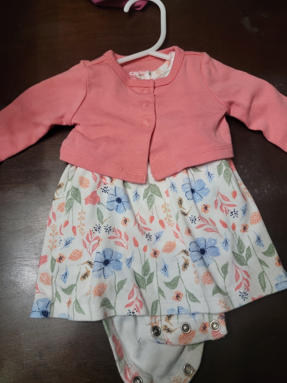Carter's Baby Floral Dress with Coral Cardigan